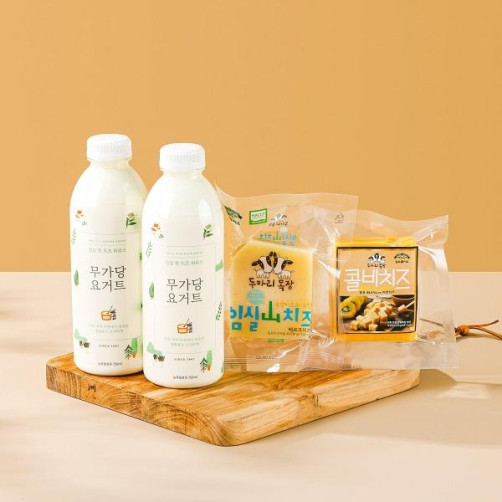 임실엔치즈요거트 세트 3호 1.7kg(치즈 100g*2개+요거트 750ml*2병)
