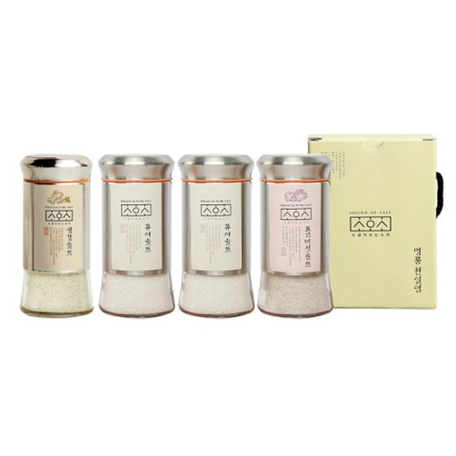 천일염 테이블세트 560g(퓨어솔트 140g*2통+표고버섯솔트 140g+생강솔트 140g)