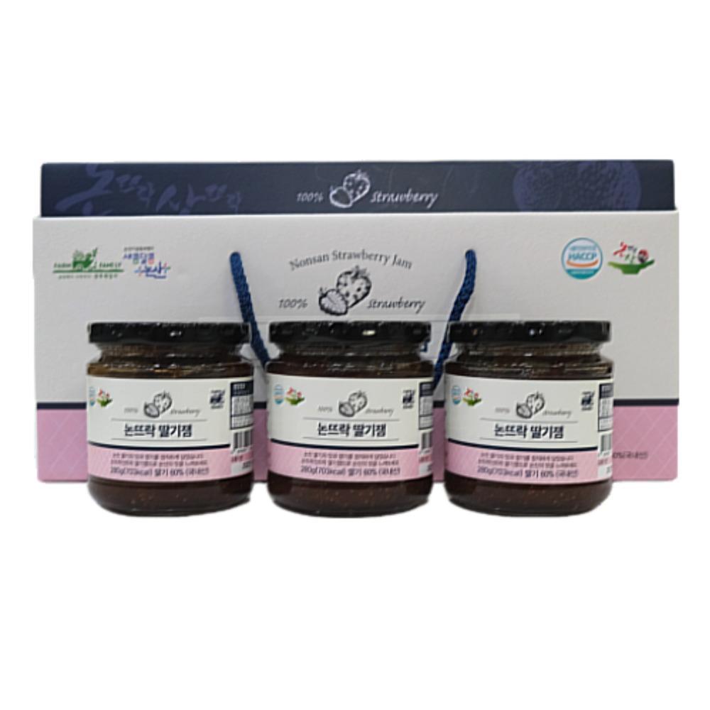 논뜨락 딸기잼 840g(280g*3구)