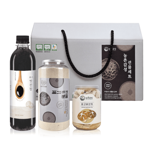 표고버섯 가공 3종세트 644g(간장 500g+티백 24g+가루 120g)