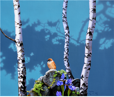 미술작품 자작나무(53×45.5cm(10호), Oil on canvas, 2020년)