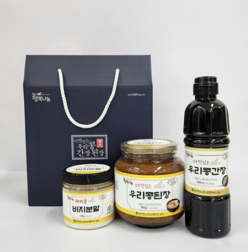 더맛있는 우리콩 간장된장 3P세트(간장 500ml+된장 900g+비지분말 100g)