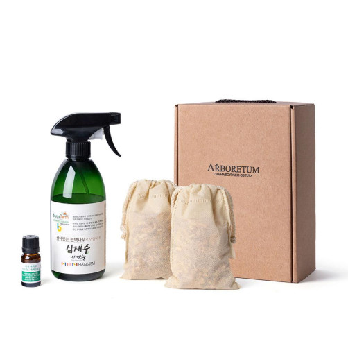 실내 탈취제 세트 510ml(탈취제 500ml+편백잎 오일 10ml+편백나무 주머니 2개)
