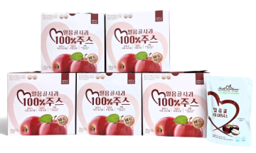 100% 착즙 얼음골 사과주스 6L(120ml*10포*5박스)