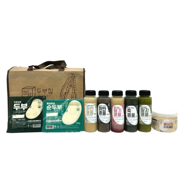 국산콩 정담3호 선물세트 2.75kg(두부+손두부+콩물 6종+비지 스프레드)