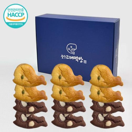찹쌀고래떡 2종 중형 세트 720g(우유맛 60g*6개+커피맛 60g*6개)