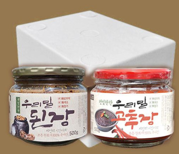 우리밀 전통장류 세트 1kg(고추장 0.5kg+된장 0.5kg)