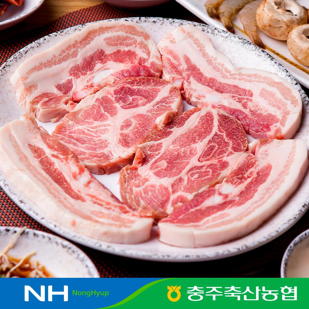 충주축산농협 한돈구이용 1kg(삼겹살 0.4kg+목살 0.3kg*2팩)